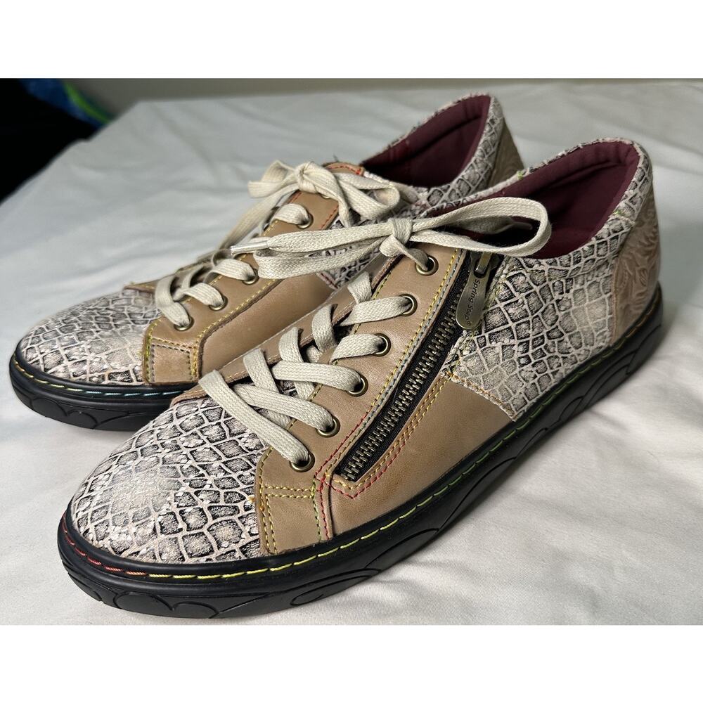 L’Artiste Spring Step Danli Cosmic Leather Sneaker Shoes EU 42 US 10.5 Embossed - Picture 3 of 11